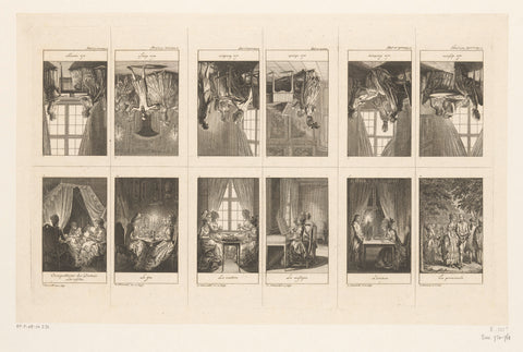 Twelve performances with activities for women, Daniel Nikolaus Chodowiecki, 1780 Canvas Print