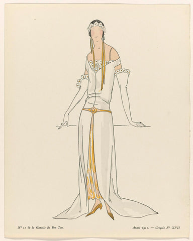 Gazette du Bon Ton, 1921 - No. 10 : Croquis No XVII, anonymous, 1921 Canvas Print