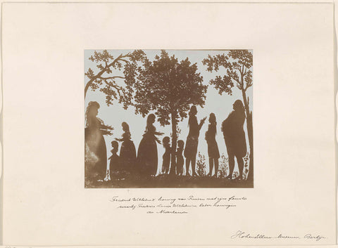 Silhouette portrait of Frederick William II, King of Prussia, Wilhelmina of Prussia and their family, anonymous, 1850 - 1930 Canvas Print