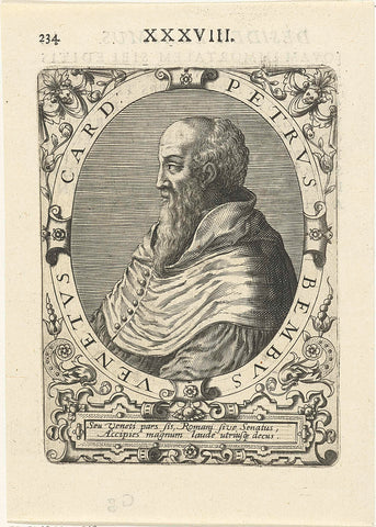 Portrait of Cardinal Pietro Bembo, Theodor de Bry, c. 1597 - c. 1599 Canvas Print