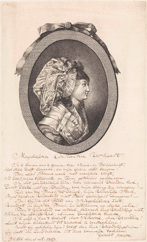 Portrait of Magdalena Constantia Verhaast, Jan Gerard Waldorp, before 1789 Canvas Print