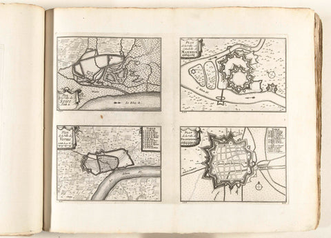 Maps of Speyer, Mannheim, Worms and Frankenthal, c. 1702, Monogrammist DB (etcher 18th century), 1702 - 1703 Canvas Print