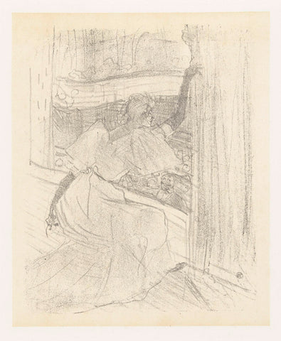 Portret van actrice Yvette Guilbert buigend voor het publiek, Henri de Toulouse-Lautrec, 1898 Canvas Print