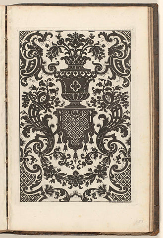 Pattern in black on a white ground, Daniël Marot (I), 1703 - 1712 Canvas Print