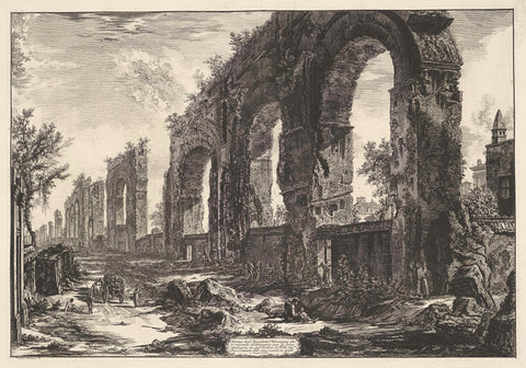 Aqueduct of Nero in Rome, Giovanni Battista Piranesi, 1748 - 1778 Canvas Print