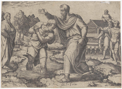 Baptism of the Ethiopian Eunuch by Philip, Lambertus Suavius (attributed to), 1520 - 1567 Canvas Print