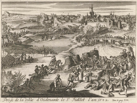 Capture of Oudenaarde, 1582, Lamberecht Causé, 1670 - 1699 Canvas Print