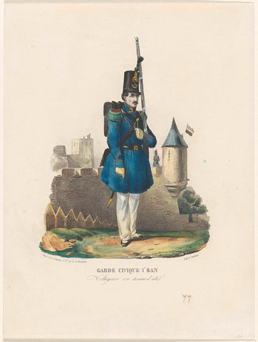 Belgian vigilante on guard, 1830, Pierre Simonau, 1830 - 1831 Canvas Print