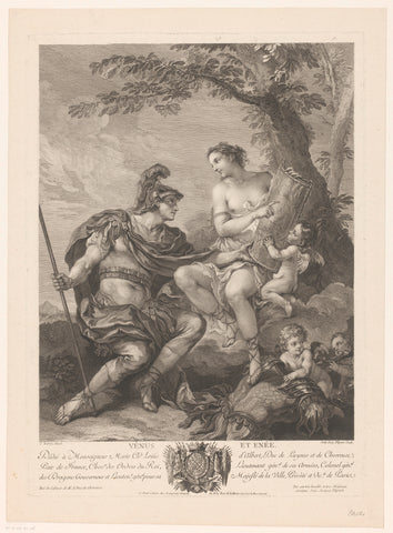 Venus en Aeneas, Jean Jacques Flipart, 1762 Canvas Print