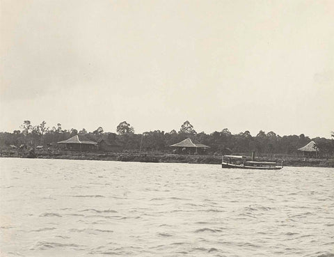 Buildings on a river, anonymous, 1903 - 1907 Canvas Print