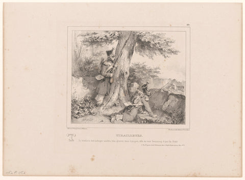 Two shooters, Nicolas Toussaint Charlet, 1835 Canvas Print