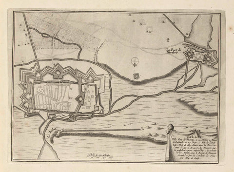 Map of Calais, 1693, anonymous, 1693 Canvas Print