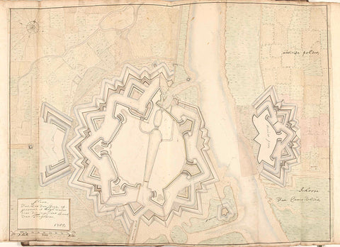 Map of Sas-van-Gent, 1705, aren't van Tongeren, 1705 Canvas Print