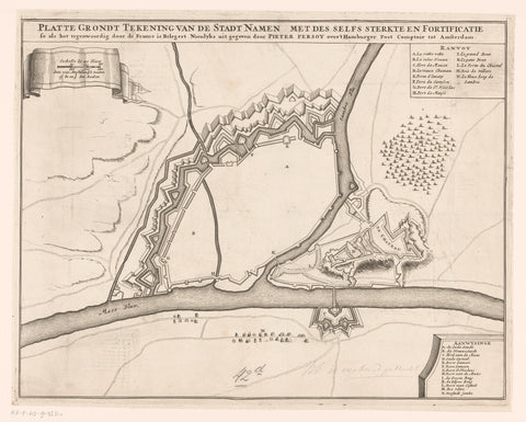 Map of Namur, anonymous, 1692 - 1703 Canvas Print