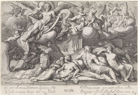 Night (Nox), Jacob Matham, 1601 - 1605 Canvas Print