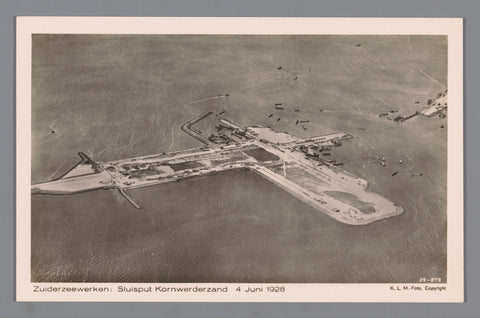 Zuiderzee works: Sluisput Kornwerderzand 4 June 1928, Fototechnische Dienst K.L.M., 1928 Canvas Print