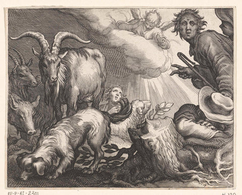 Proclamation to the shepherds, Boëtius Adamsz. Bolswert, 1611 Canvas Print