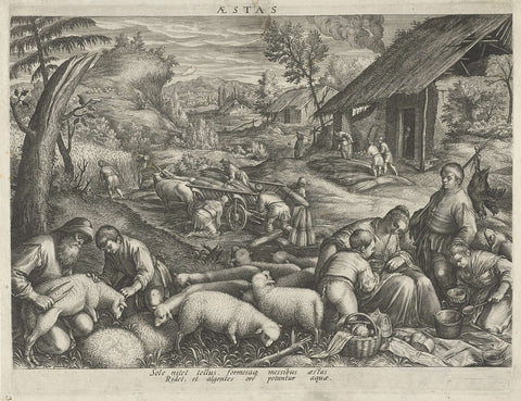 Summer, Johann Sadeler (I), 1587 - 1595 Canvas Print