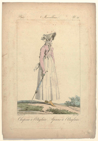 Incroyables et Merveilleuses, 1814, Merveilleuse, No. 21: Chapeau a l'Anglais (...), Georges Jacques Gatine, 1814 Canvas Print
