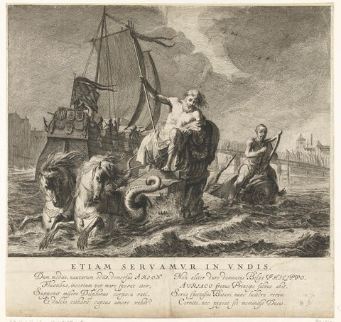 Tableau vivant with Neptune and Arion, 1642, Pieter Nolpe, 1642 Canvas Print