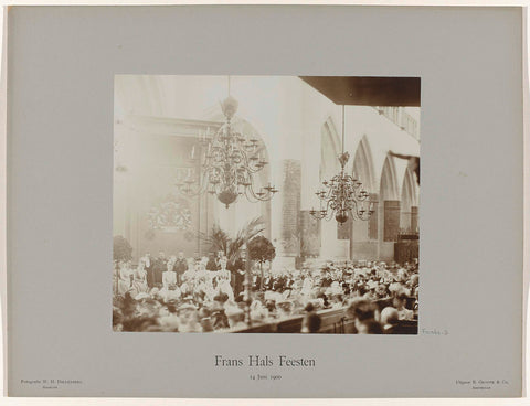 Concert in the presence of Queen Wilhelmina and Queen Mother Emma in the Grote of Sint Bavo-kerk in Haarlem on the occasion of the Frans Hals Festivities on 14 June 1900, Willem Hendrik Dikkenberg, 1900 Canvas Print