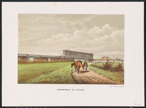 Oude IJsselbrug near Zutphen, 1865, anonymous, 1872 - 1874 Canvas Print