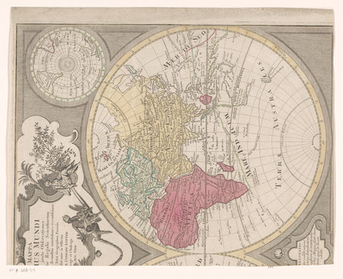 Right half of a world map, with the Eastern Hemisphere, anonymous, after 1775 Canvas Print