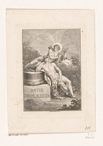 Ex-libris of David Friedländer, Daniel Nikolaus Chodowiecki, 1774 Canvas Print