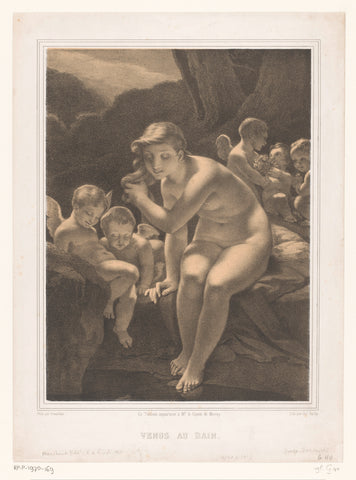 Badende Venus met putti, Julien-Léopold Boilly, 1852 Canvas Print