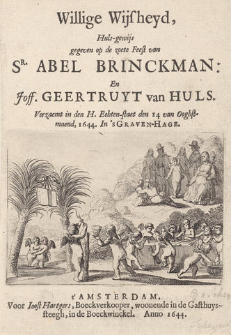 Title page for Willige Wysheijd, 1644, Gillis van Scheyndel (I), 1644 Canvas Print