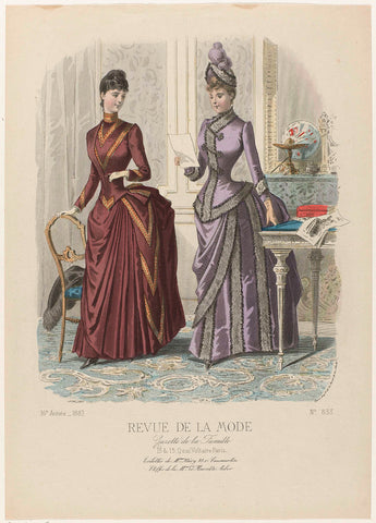 Revue de la Mode, Gazette de la Famille, dimanche 18 décembre 1887, 16e Année, No. 833: Toilettes de Mme Méry (...), A. Chaillot, 1887 Canvas Print