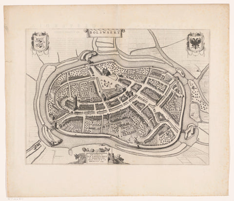 Map of Bolsward, anonymous, 1652 Canvas Print