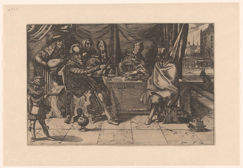 Zinneprent on the tyranny of Alva (incomplete), 1618, anonymous, 1618 Canvas Print