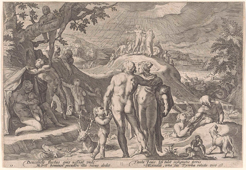 Zondvloed, Hendrick Goltzius (workshop of), 1589 Canvas Print