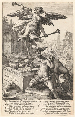 Fame and History, Hendrick Goltzius, 1586 Canvas Print