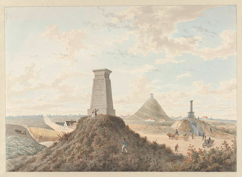 Monuments at Waterloo, 1815, anonymous, 1815 - 1820 Canvas Print