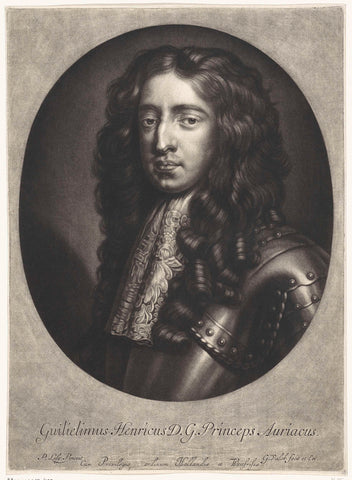 Portrait of William III, Prince of Orange-Nassau, King of England, Gerard Valck, 1662-1726 Canvas Print