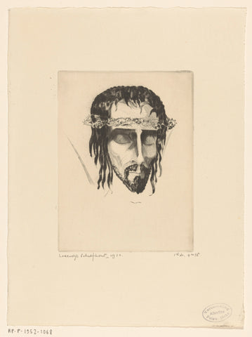 Head of Christ, Lodewijk Schelfhout, 1930 Canvas Print