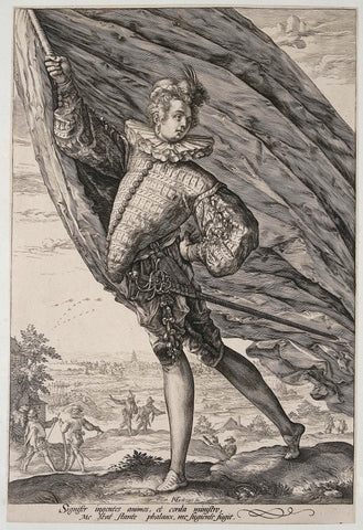 Officers in Peascod Doublets, Hendrick Goltzius, 1587 Canvas Print