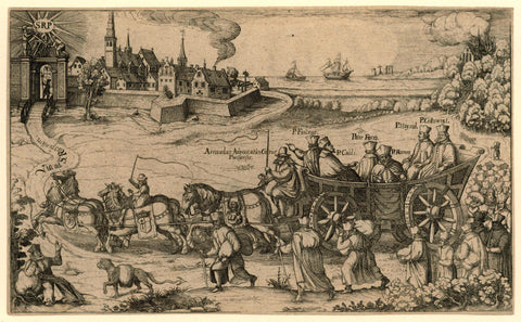 Pilgrimage of the expelled Bohemian and Hungarian Jesuits to the Amsterdam rasphuis, 1619, anonymous, 1619 Canvas Print