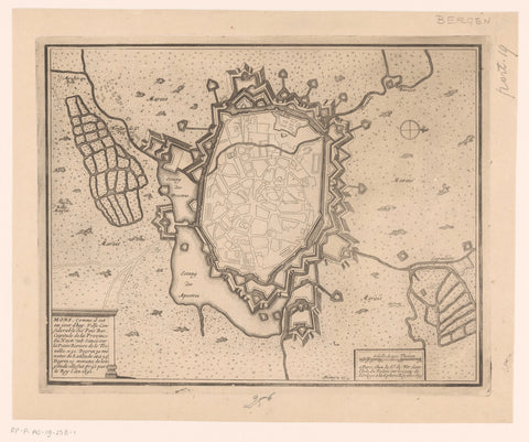 Fortress map of Mons (Mons), anonymous, 1690 - c. 1700 Canvas Print