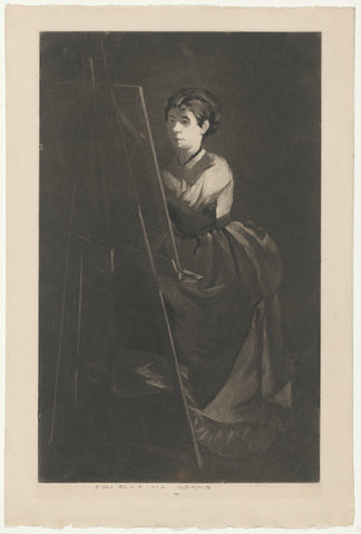 Portrait of Eva Gonzalès for a easel, Henri Charles Guérard, 1859 - 1897 Canvas Print