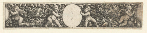 Strip with four putti, Jacques Vauquer, after 1631 - before 1676 Canvas Print