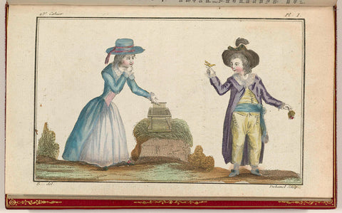 Cabinet des Modes ou les Modes Nouvelles, 15 October 1786, pl. I, A.B. Duhamel, 1786 Canvas Print