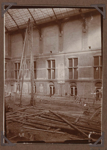 View of the northern wall of the Western courtyard during the renovation of 1928, 1928 Canvas Print