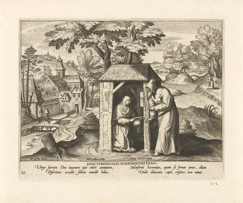 Heilige vrouw van Jerusalem, Jan Collaert (II), 1570 - 1618 Canvas Print