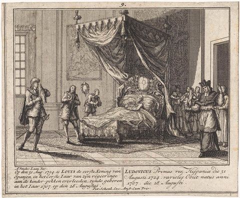 Death of Louis I, Leonard Schenk, 1727 Canvas Print