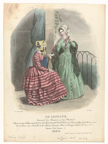 Le Caprice, 10 June 1845, No. 236 : Chapeau de crép (...), Montaut d'Oleron. Gabriel Xavier, 1845 Canvas Print