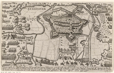 Siege of Eindhoven, anonymous, 1613 - 1615 Canvas Print