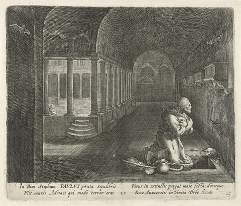 H. Paulus as hermit, Jan van Londerseel, 1580 - 1625 Canvas Print